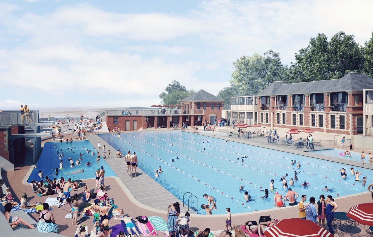 A visualisation of how the restored Lido should look
